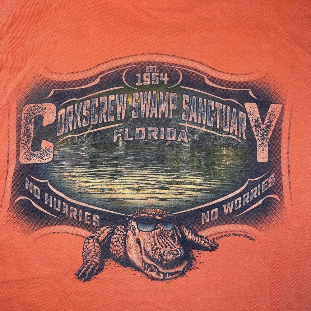 Comfort Colors Orange Small T-Shirt Corkscrew Swamp Sanctuary Nature Center